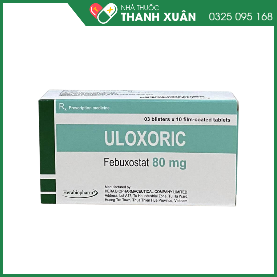 Uloxoric 80 điều trị tăng acid uric máu